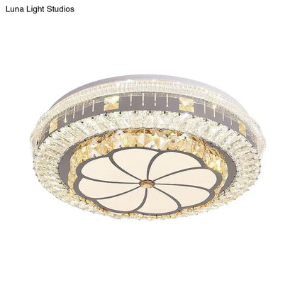 DecorBites™ DecorBites™ Contemporary LED Ceiling Lamp with Clear Crystal Blocks and Flower Pattern Design