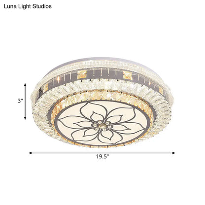 DecorBites™ DecorBites™ Contemporary LED Ceiling Lamp with Clear Crystal Blocks and Flower Pattern Design