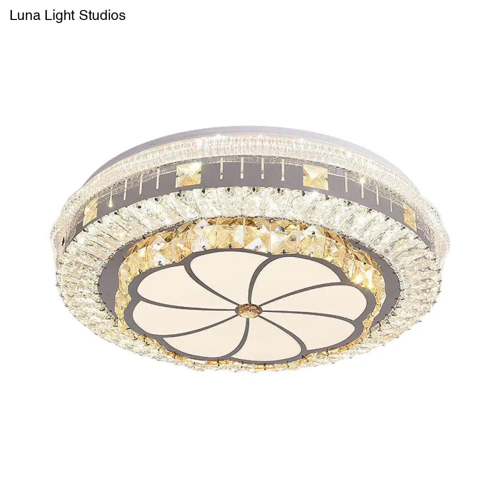 DecorBites™ DecorBites™ Contemporary LED Ceiling Lamp with Clear Crystal Blocks and Flower Pattern Design