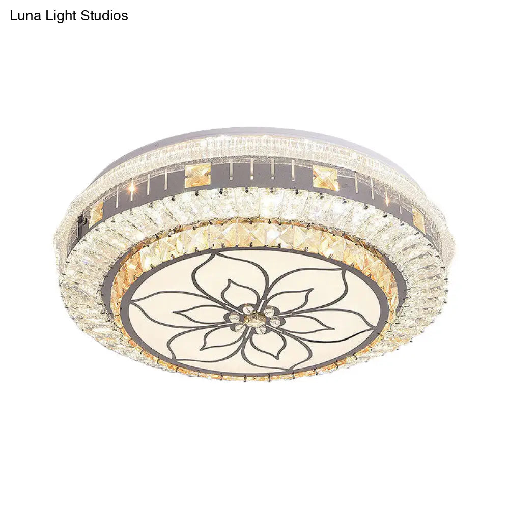 DecorBites™ DecorBites™ Contemporary LED Ceiling Lamp with Clear Crystal Blocks and Flower Pattern Design