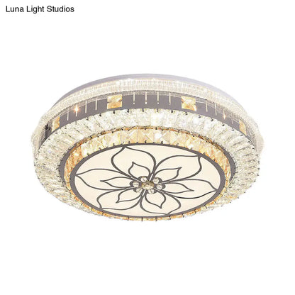 DecorBites™ DecorBites™ Contemporary LED Ceiling Lamp with Clear Crystal Blocks and Flower Pattern Design