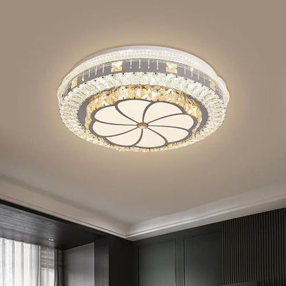 DecorBites™ DecorBites™ Contemporary LED Ceiling Lamp with Clear Crystal Blocks and Flower Pattern Design