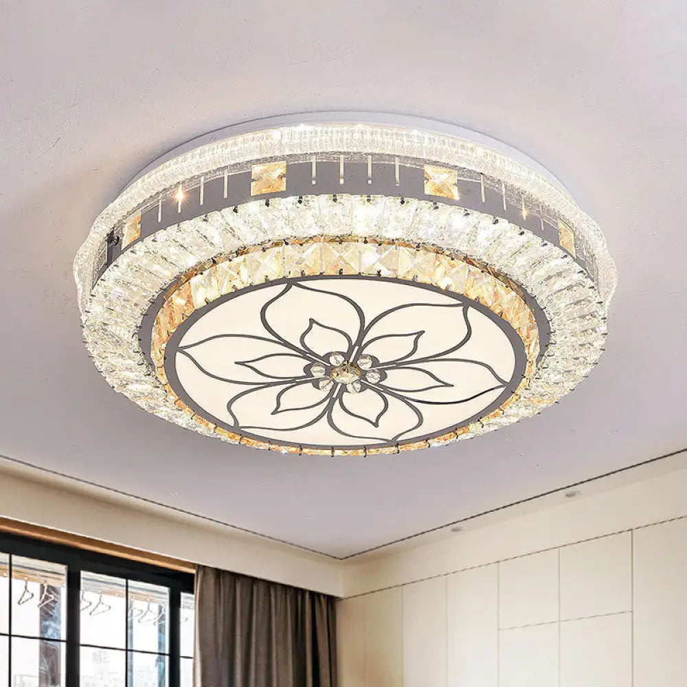 DecorBites™ DecorBites™ Contemporary LED Ceiling Lamp with Clear Crystal Blocks and Flower Pattern Design