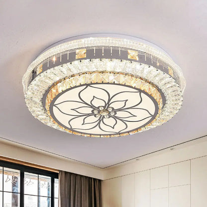 DecorBites™ DecorBites™ Contemporary LED Ceiling Lamp with Clear Crystal Blocks and Flower Pattern Design