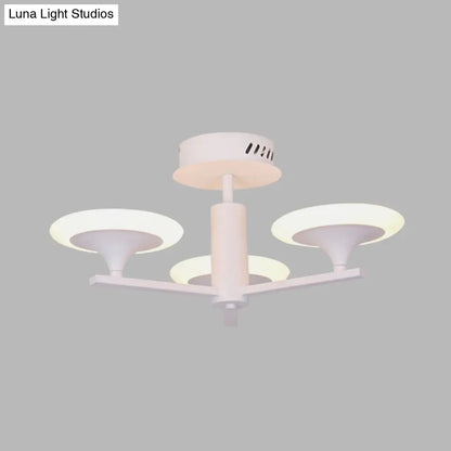 DecorBites™ DecorBites™ Contemporary LED Ceiling Lamp with Radial Design and Acrylic Shade in White/Warm Light