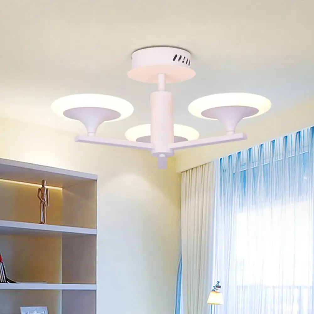DecorBites™ DecorBites™ Contemporary LED Ceiling Lamp with Radial Design and Acrylic Shade in White/Warm Light