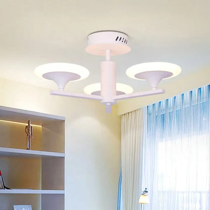 DecorBites™ DecorBites™ Contemporary LED Ceiling Lamp with Radial Design and Acrylic Shade in White/Warm Light