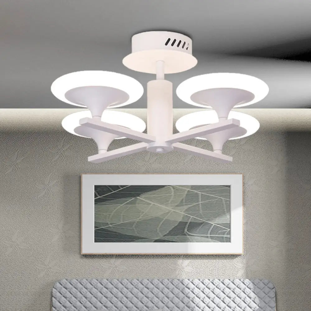 DecorBites™ DecorBites™ Contemporary LED Ceiling Lamp with Radial Design and Acrylic Shade in White/Warm Light