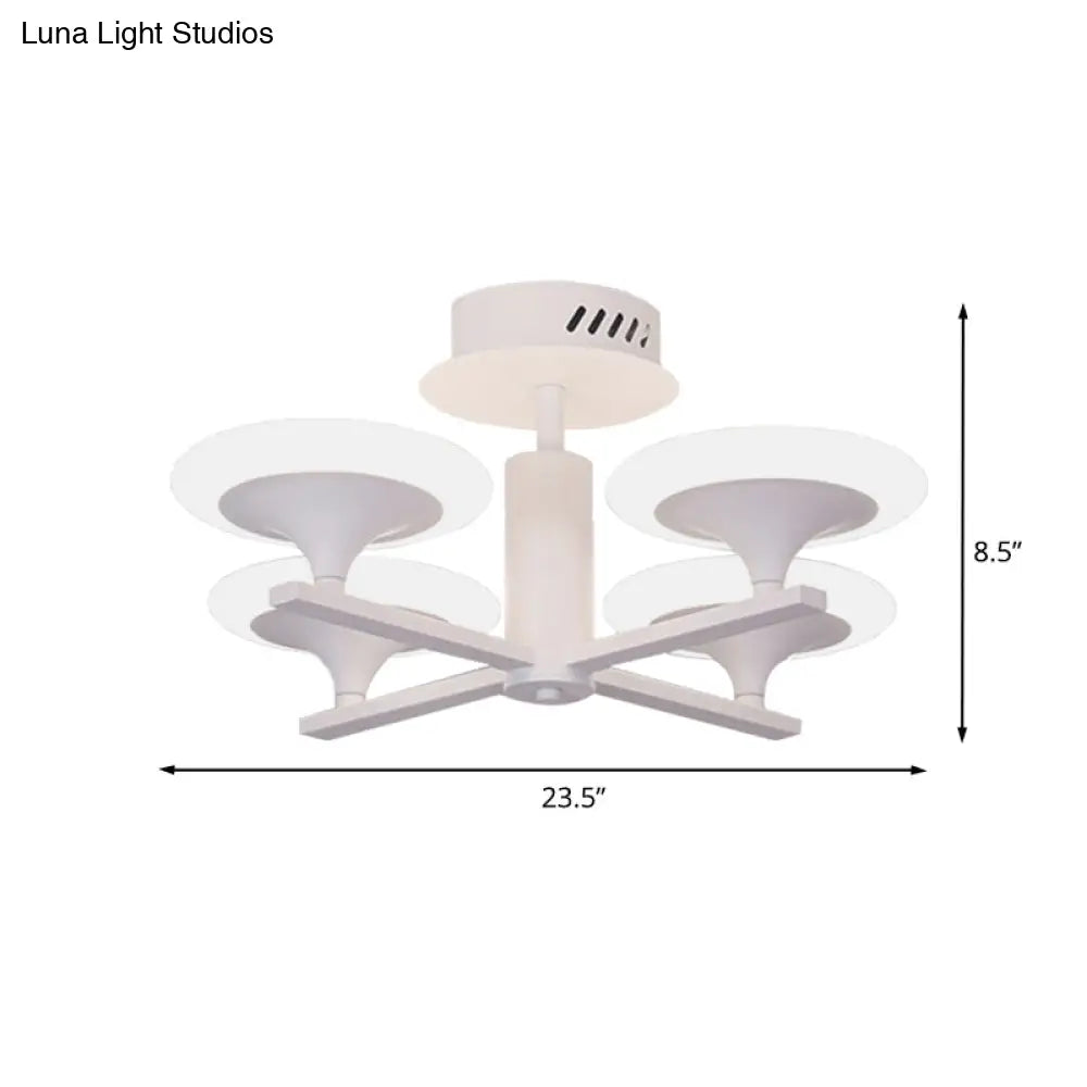 DecorBites™ DecorBites™ Contemporary LED Ceiling Lamp with Radial Design and Acrylic Shade in White/Warm Light