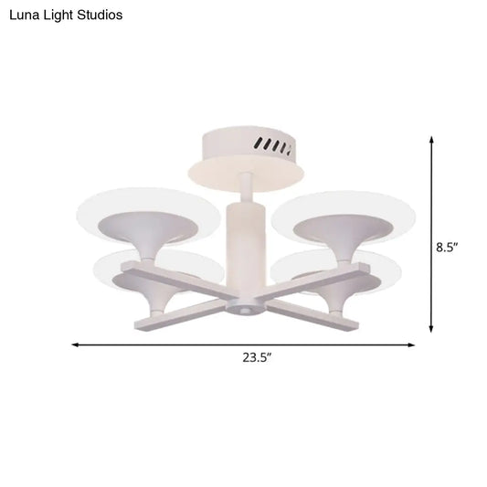 DecorBites™ DecorBites™ Contemporary LED Ceiling Lamp with Radial Design and Acrylic Shade in White/Warm Light