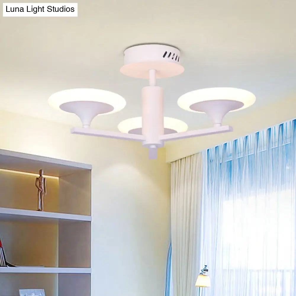 DecorBites™ DecorBites™ Contemporary LED Ceiling Lamp with Radial Design and Acrylic Shade in White/Warm Light