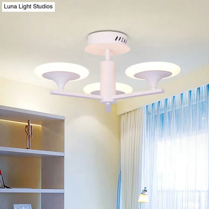DecorBites™ DecorBites™ Contemporary LED Ceiling Lamp with Radial Design and Acrylic Shade in White/Warm Light