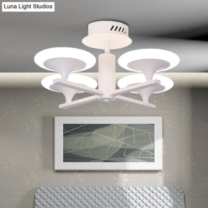 DecorBites™ DecorBites™ Contemporary LED Ceiling Lamp with Radial Design and Acrylic Shade in White/Warm Light