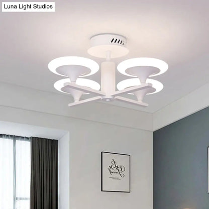DecorBites™ DecorBites™ Contemporary LED Ceiling Lamp with Radial Design and Acrylic Shade in White/Warm Light