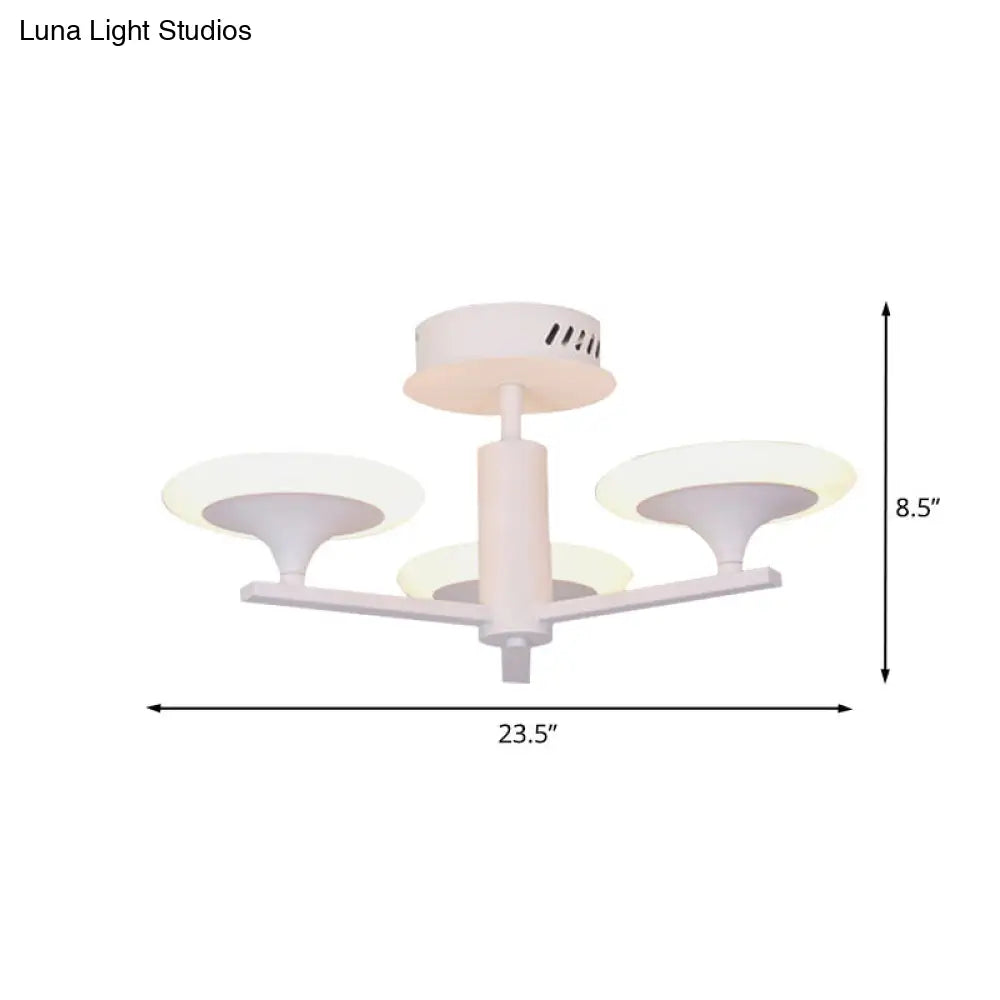 DecorBites™ DecorBites™ Contemporary LED Ceiling Lamp with Radial Design and Acrylic Shade in White/Warm Light