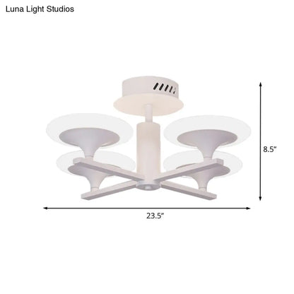 DecorBites™ DecorBites™ Contemporary LED Ceiling Lamp with Radial Design and Acrylic Shade in White/Warm Light