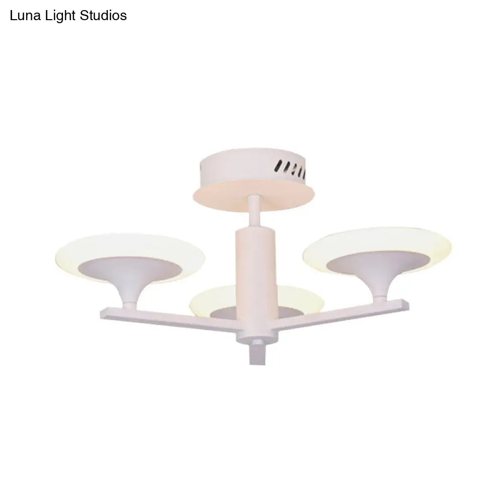 DecorBites™ DecorBites™ Contemporary LED Ceiling Lamp with Radial Design and Acrylic Shade in White/Warm Light