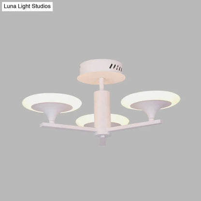 DecorBites™ DecorBites™ Contemporary LED Ceiling Lamp with Radial Design and Acrylic Shade in White/Warm Light