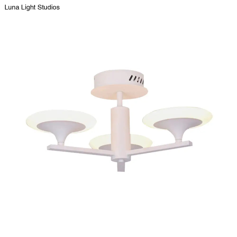DecorBites™ DecorBites™ Contemporary LED Ceiling Lamp with Radial Design and Acrylic Shade in White/Warm Light