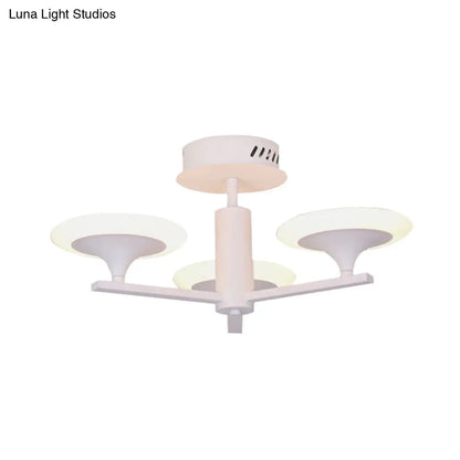 DecorBites™ DecorBites™ Contemporary LED Ceiling Lamp with Radial Design and Acrylic Shade in White/Warm Light