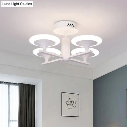 DecorBites™ DecorBites™ Contemporary LED Ceiling Lamp with Radial Design and Acrylic Shade in White/Warm Light