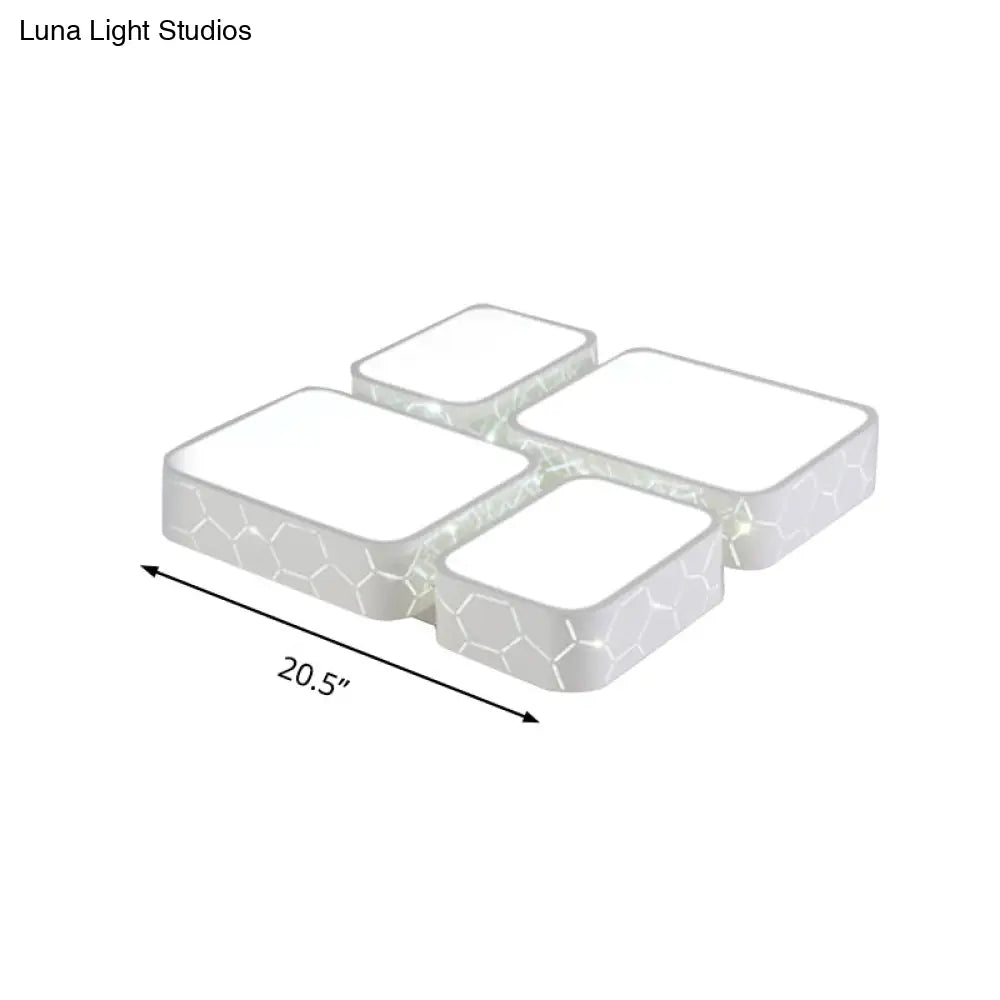 DecorBites™ Contemporary LED Ceiling Light for Bedroom - White Finish with Warm/White Lighting and Square Acrylic"

or

"Square LED Ceiling Light for Modern Bedrooms - White Finish and Warm/White Lighting