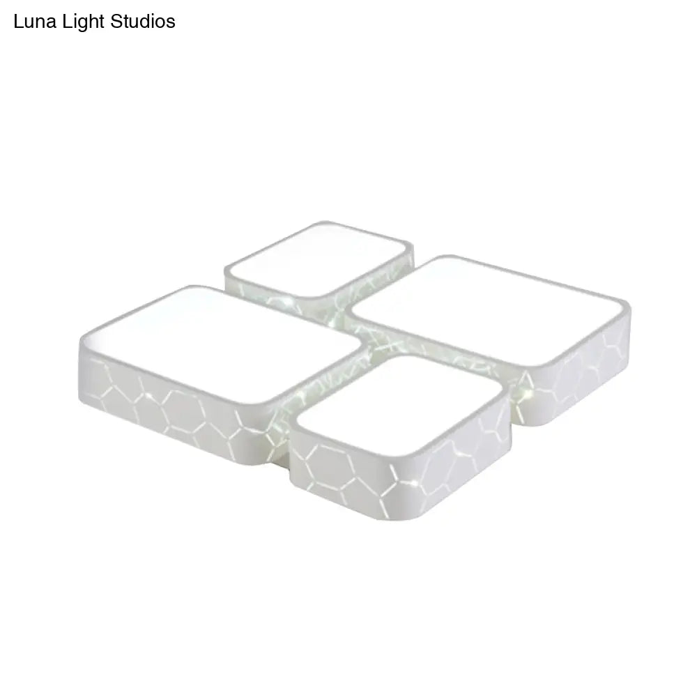 DecorBites™ Contemporary LED Ceiling Light for Bedroom - White Finish with Warm/White Lighting and Square Acrylic"

or

"Square LED Ceiling Light for Modern Bedrooms - White Finish and Warm/White Lighting