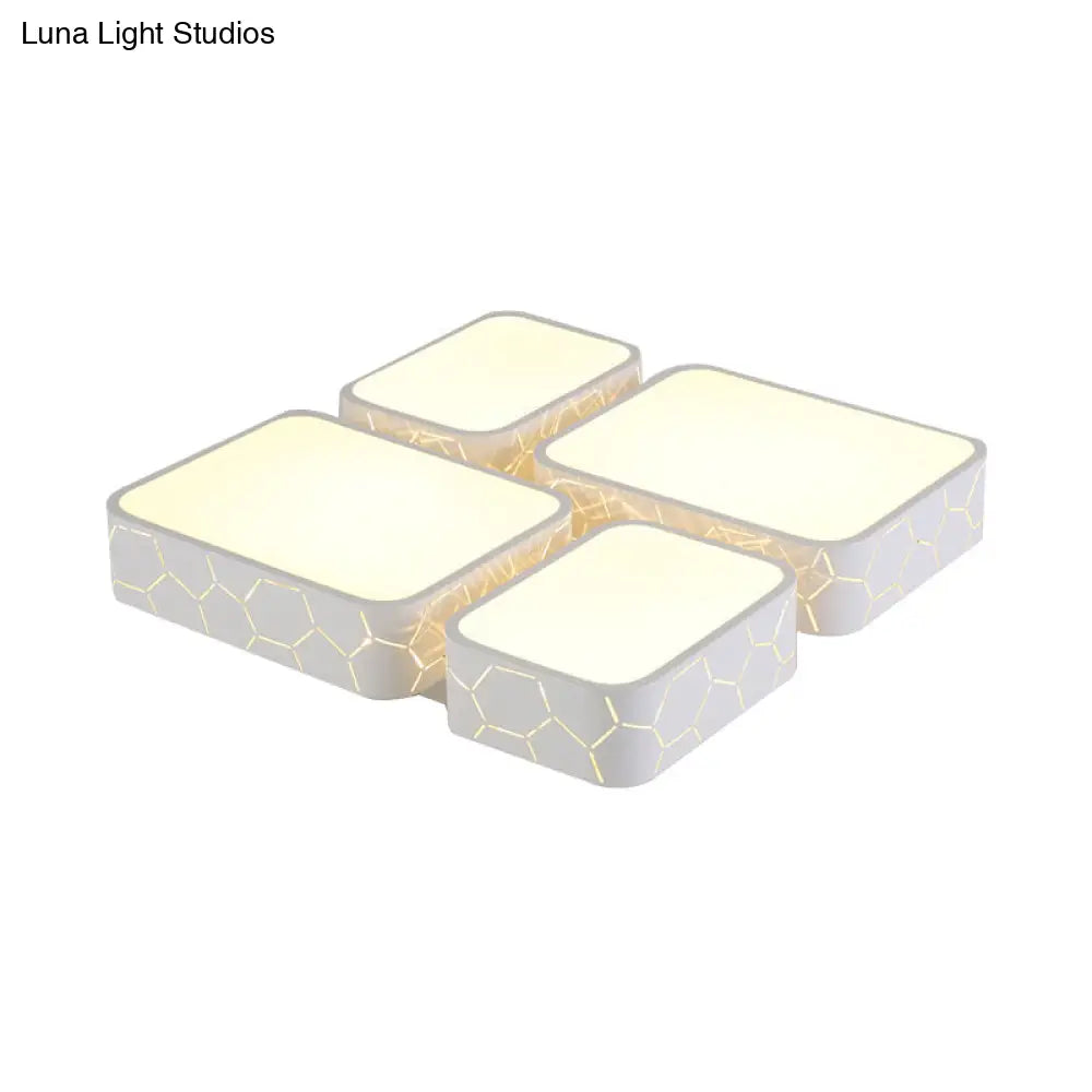 DecorBites™ Contemporary LED Ceiling Light for Bedroom - White Finish with Warm/White Lighting and Square Acrylic"

or

"Square LED Ceiling Light for Modern Bedrooms - White Finish and Warm/White Lighting