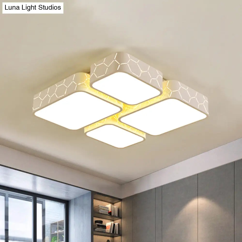 DecorBites™ Contemporary LED Ceiling Light for Bedroom - White Finish with Warm/White Lighting and Square Acrylic"

or

"Square LED Ceiling Light for Modern Bedrooms - White Finish and Warm/White Lighting