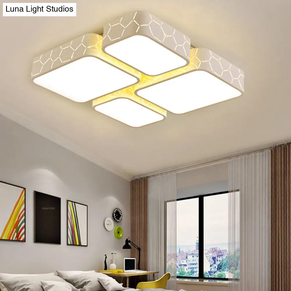 DecorBites™ Contemporary LED Ceiling Light for Bedroom - White Finish with Warm/White Lighting and Square Acrylic"

or

"Square LED Ceiling Light for Modern Bedrooms - White Finish and Warm/White Lighting