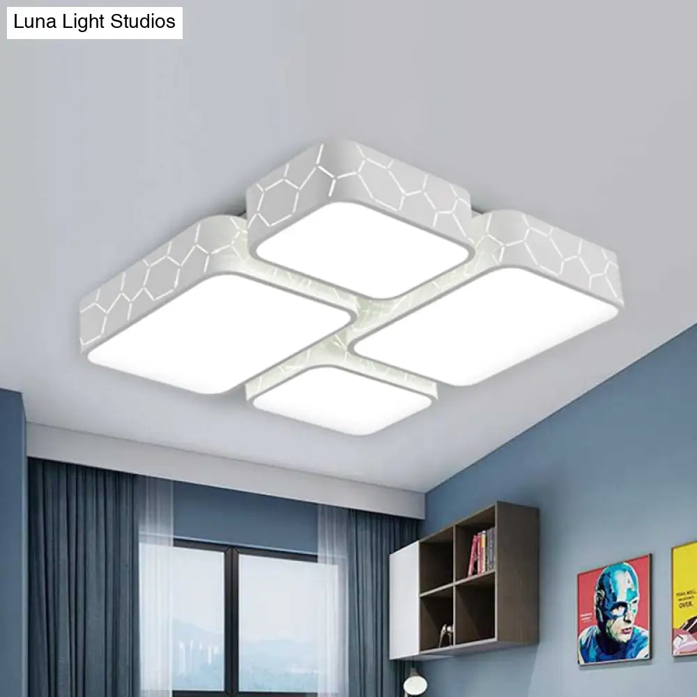 DecorBites™ Contemporary LED Ceiling Light for Bedroom - White Finish with Warm/White Lighting and Square Acrylic"

or

"Square LED Ceiling Light for Modern Bedrooms - White Finish and Warm/White Lighting