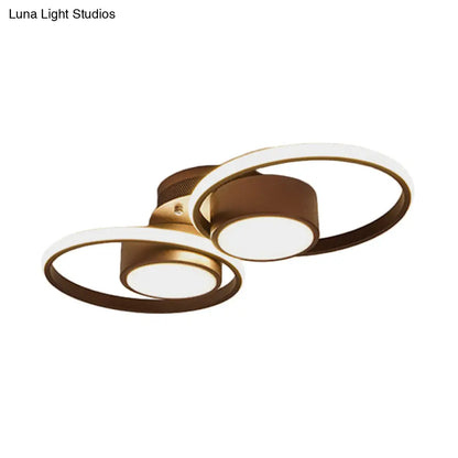 Lámpara de techo LED contemporánea DecorBites™ con pantalla acrílica. Disponible en luz cálida/blanca. Luminaria de montaje empotrado de 2/4/6 luces en diseño redondo marrón.