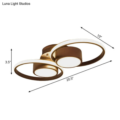 Lámpara de techo LED contemporánea DecorBites™ con pantalla acrílica. Disponible en luz cálida/blanca. Luminaria de montaje empotrado de 2/4/6 luces en diseño redondo marrón.