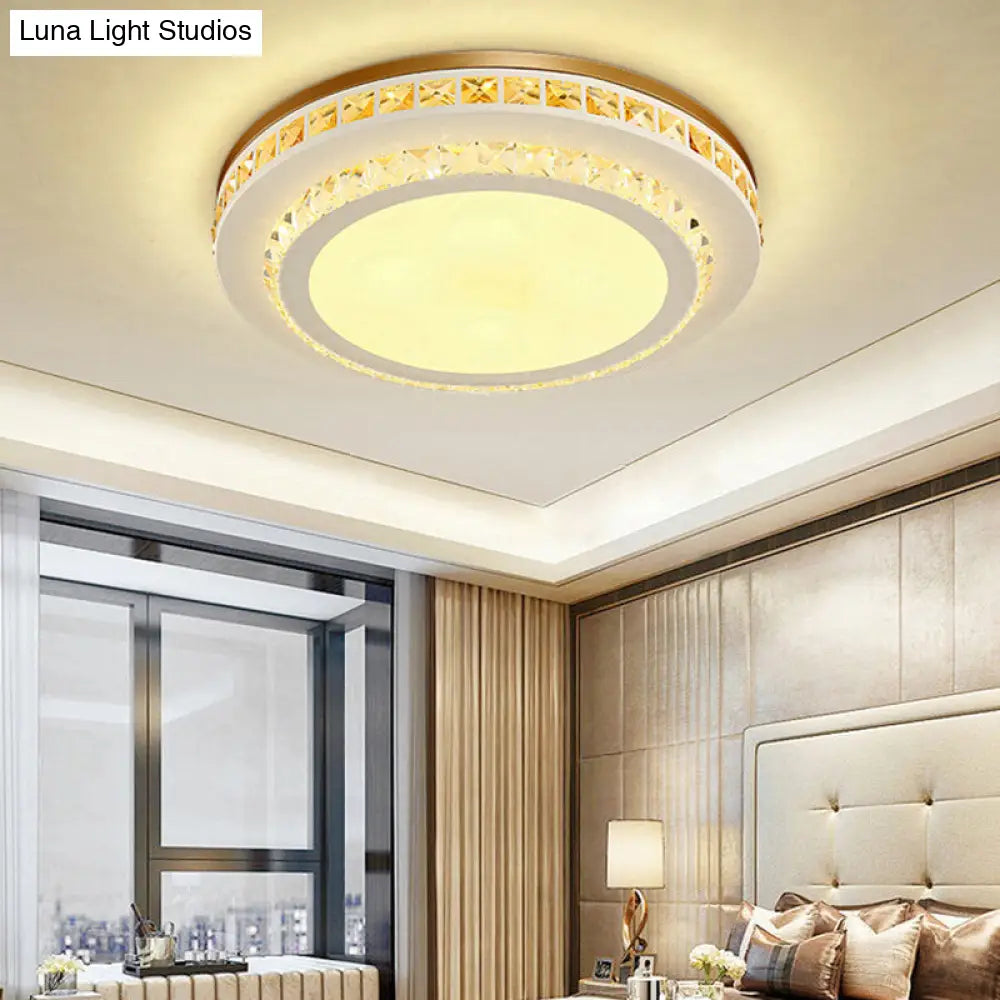 DecorBites™ DecorBites™ Contemporary LED Ceiling Mount Light in White with Crystal Design - Round/Hexagon/Rhombus Shape
