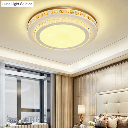 DecorBites™ DecorBites™ Contemporary LED Ceiling Mount Light in White with Crystal Design - Round/Hexagon/Rhombus Shape