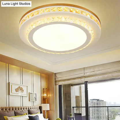 DecorBites™ DecorBites™ Contemporary LED Ceiling Mount Light in White with Crystal Design - Round/Hexagon/Rhombus Shape
