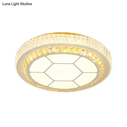 DecorBites™ DecorBites™ Contemporary LED Ceiling Mount Light in White with Crystal Design - Round/Hexagon/Rhombus Shape