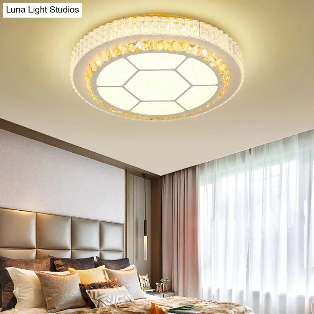 DecorBites™ DecorBites™ Contemporary LED Ceiling Mount Light in White with Crystal Design - Round/Hexagon/Rhombus Shape