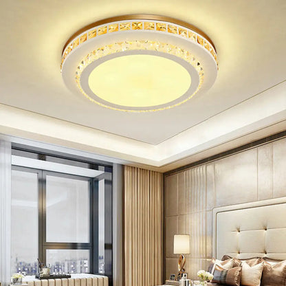 DecorBites™ DecorBites™ Contemporary LED Ceiling Mount Light in White with Crystal Design - Round/Hexagon/Rhombus Shape