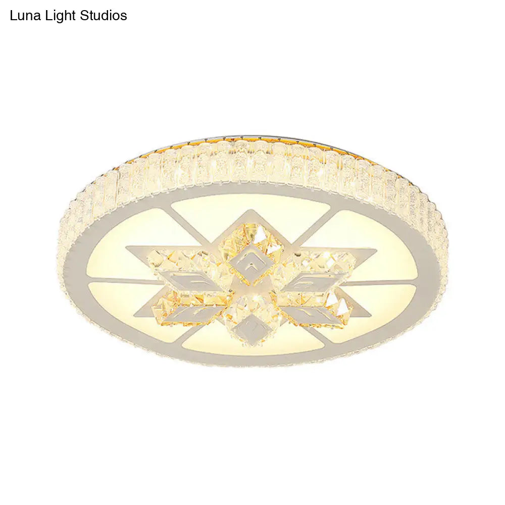 DecorBites™ DecorBites™ Contemporary LED Ceiling Mount Light in White with Crystal Design - Round/Hexagon/Rhombus Shape