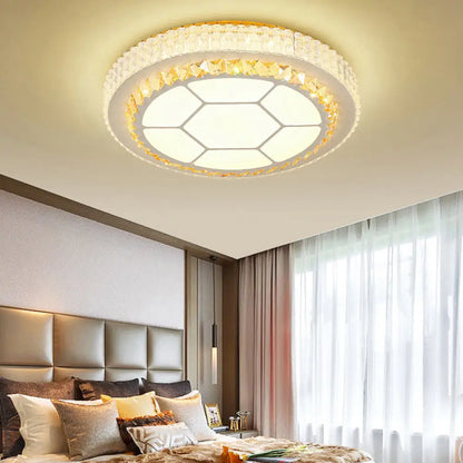 DecorBites™ DecorBites™ Contemporary LED Ceiling Mount Light in White with Crystal Design - Round/Hexagon/Rhombus Shape