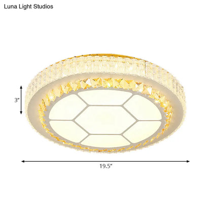 DecorBites™ DecorBites™ Contemporary LED Ceiling Mount Light in White with Crystal Design - Round/Hexagon/Rhombus Shape
