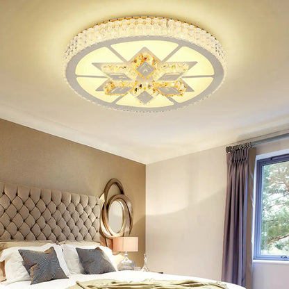 DecorBites™ DecorBites™ Contemporary LED Ceiling Mount Light in White with Crystal Design - Round/Hexagon/Rhombus Shape