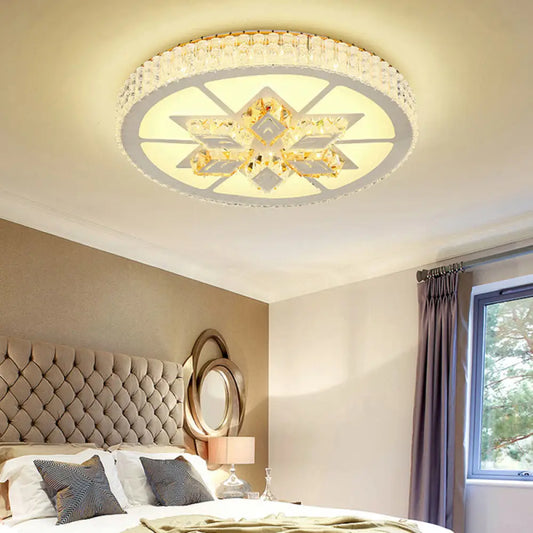 DecorBites™ DecorBites™ Contemporary LED Ceiling Mount Light in White with Crystal Design - Round/Hexagon/Rhombus Shape