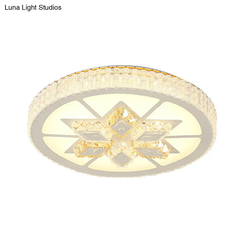 DecorBites™ DecorBites™ Contemporary LED Ceiling Mount Light in White with Crystal Design - Round/Hexagon/Rhombus Shape