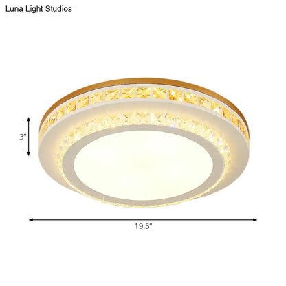 DecorBites™ DecorBites™ Contemporary LED Ceiling Mount Light in White with Crystal Design - Round/Hexagon/Rhombus Shape