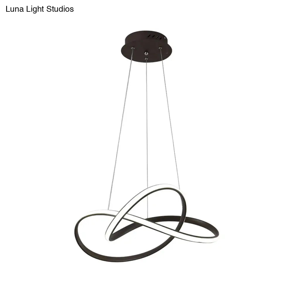 DecorBites™ Contemporary LED Chandelier Black/White Ceiling Lamp with Metallic Shade in Warm/White Light