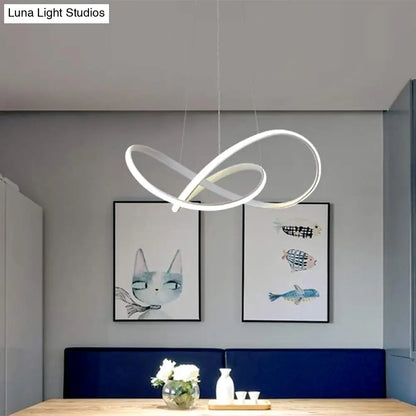 DecorBites™ Contemporary LED Chandelier Black/White Ceiling Lamp with Metallic Shade in Warm/White Light