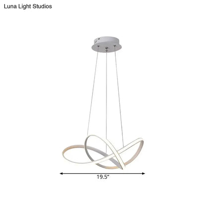 DecorBites™ Contemporary LED Chandelier Black/White Ceiling Lamp with Metallic Shade in Warm/White Light