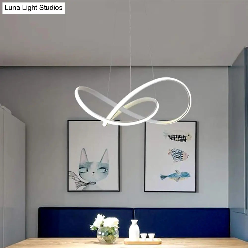 DecorBites™ Contemporary LED Chandelier Black/White Ceiling Lamp with Metallic Shade in Warm/White Light